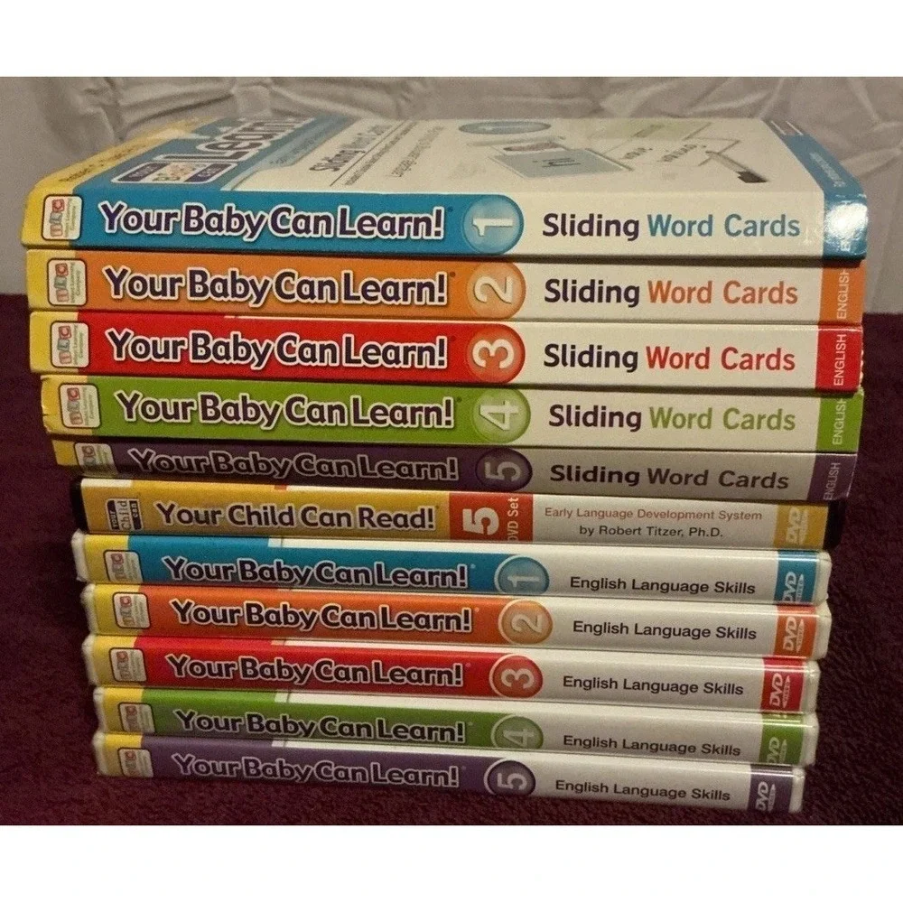 Your Baby Can Learn! American English Kit DVDs Books Sliding Teaching Cards